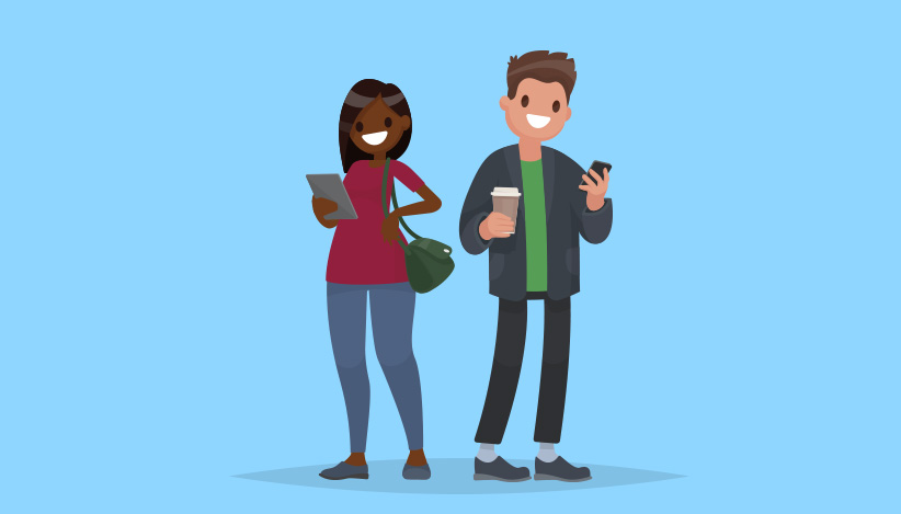 Guy checking his phone